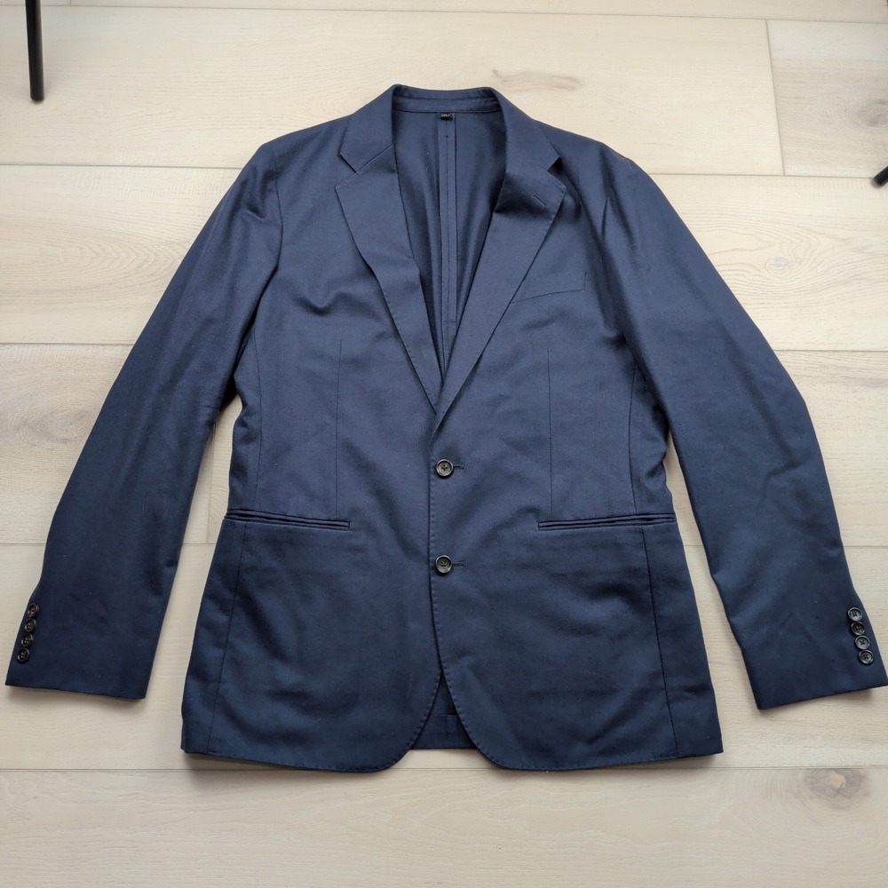 J.Crew Ludlow Slim Blazer 40R Navy Blue Moon Cotton Wool Sport Coat Unstructured